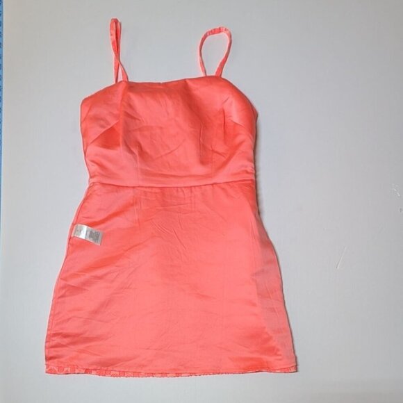 Milly Dress Floral Cloque Bernadene Mini Textured Embroidered Neon Melon Coral P - Picture 10 of 12